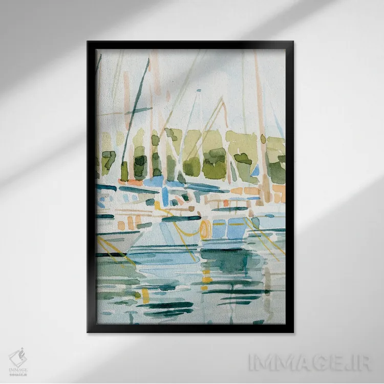 تابلو دکوراتیو کنار خلیج ۱ اثر اما کارولین - نمای قابدار مشکی