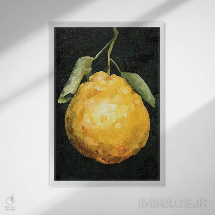 تابلو دکوراتیو لیمو ترش تیره ۲ اثر اما کارولین - نمای قابدار سفید
