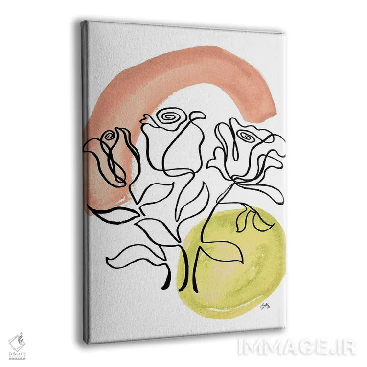 تابلو مینیمال طرح گل مدرن ۲ اثر الیزابت مدلی - نمای پرسپکتیو محصول