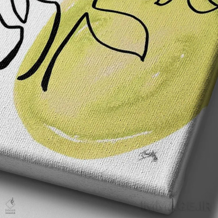 تابلو مینیمال طرح گل مدرن ۲ اثر الیزابت مدلی - نمای نزدیک بافت بوم