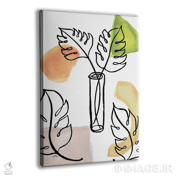 تابلو دکوراتیو خطوط نخل گرمسیری ۲ اثر الیزابت مدلی - نمای پرسپکتیو محصول