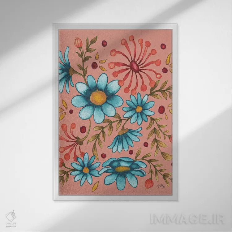 تابلو دکوراتیو بهار و گل ۲ اثر الیزابت مدلی - نمای قابدار سفید