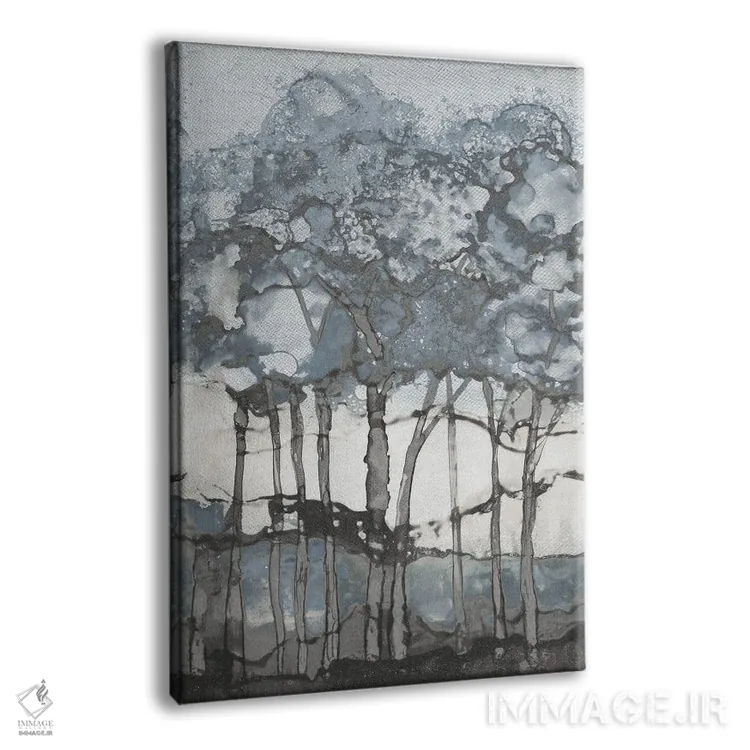 تابلو انتزاعی جنگل آبرنگی ۱ اثر الیزابت مدلی - نمای پرسپکتیو محصول