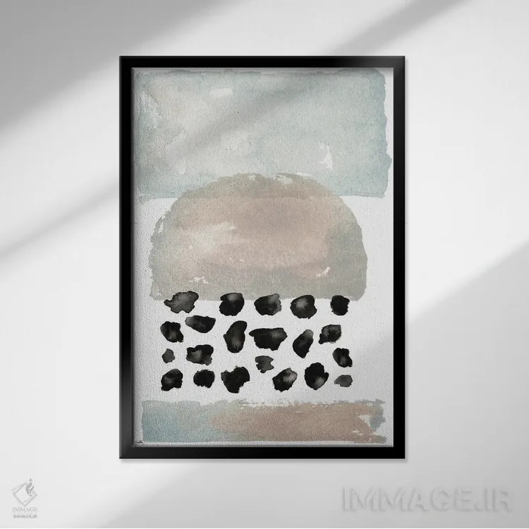 تابلو مینیمال جای دیگر ۲ اثر الیزابت مدلی - نمای قابدار مشکی