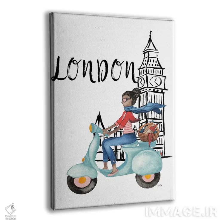 تابلو دکوراتیو لندن با موتور گازی اثر الیزابت مدلی - نمای پرسپکتیو محصول