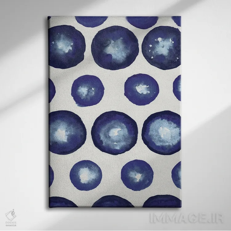 تابلو دکوراتیو نقطه های شیبوری اثر الیزابت مدلی - نمای روبهرو روی دیوار