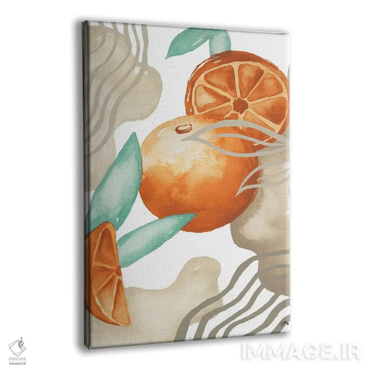 تابلو دکوراتیو آرت دکو نارنجی اثر الیزابت مدلی - نمای پرسپکتیو محصول