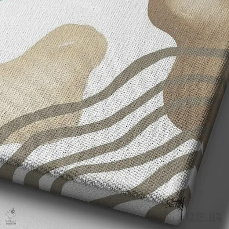 تابلو دکوراتیو آرت دکو نارنجی اثر الیزابت مدلی - نمای نزدیک بافت بوم