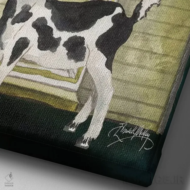 تابلو دکوراتیو آغل بز II اثر الیزابت مدلی - نمای نزدیک بافت بوم