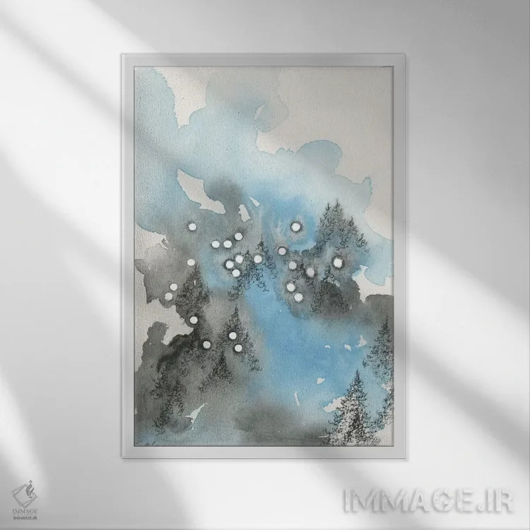 تابلو مینیمال قوس اثر امیلی ماگون - نمای قابدار سفید