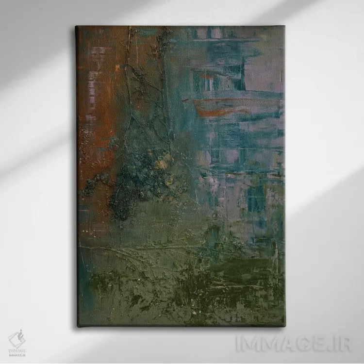 تابلو انتزاعی جنگل دریایی شماره یک اثر امیلی ماگون - نمای روبهرو روی دیوار
