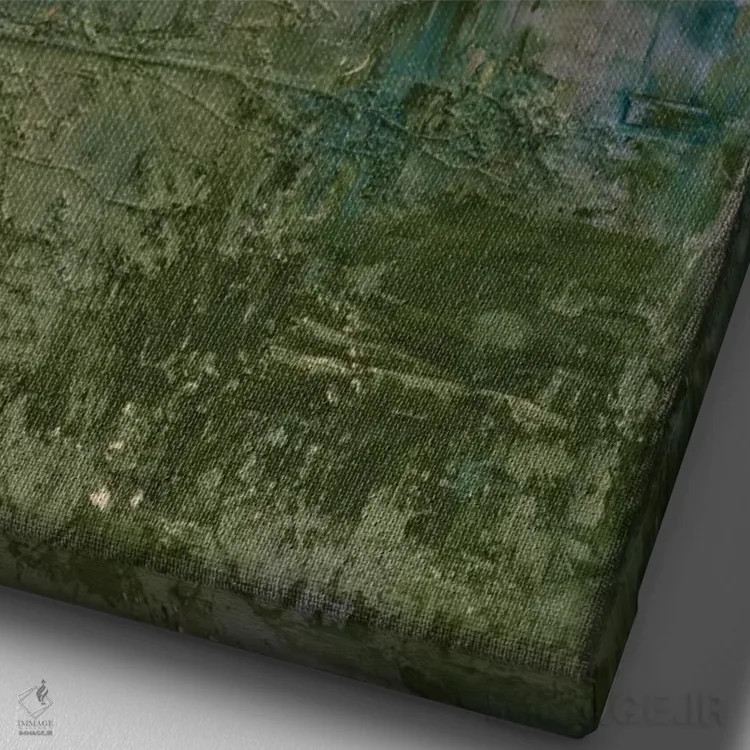 تابلو انتزاعی جنگل دریایی شماره یک اثر امیلی ماگون - نمای نزدیک بافت بوم