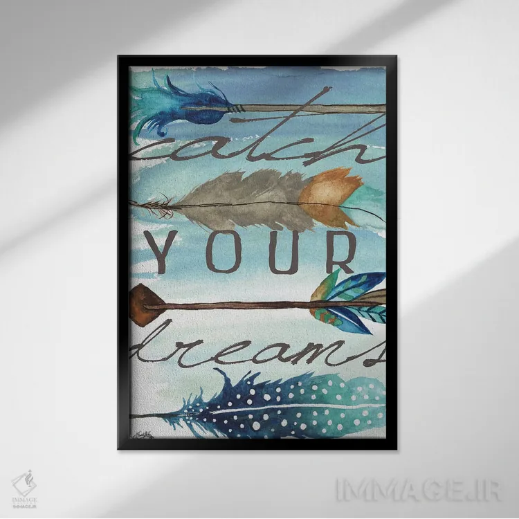 تابلو دکوراتیو رویاهایت را شکار کن اثر الیزابت مدلی - نمای قابدار مشکی