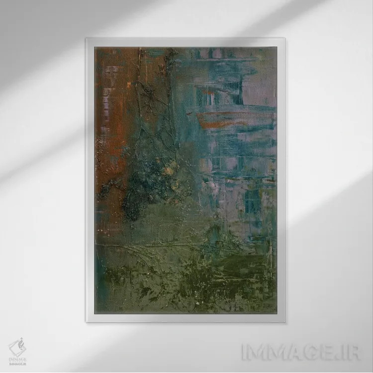 تابلو انتزاعی جنگل دریایی شماره یک اثر امیلی ماگون - نمای قابدار سفید