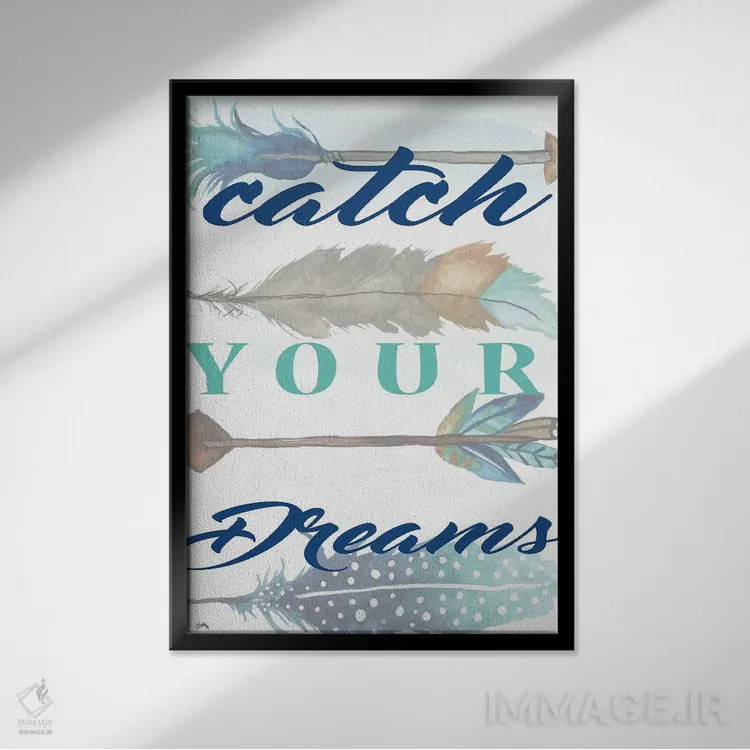 تابلو دکوراتیو الهام بخش شماره یک اثر الیزابت مدلی - نمای قابدار مشکی