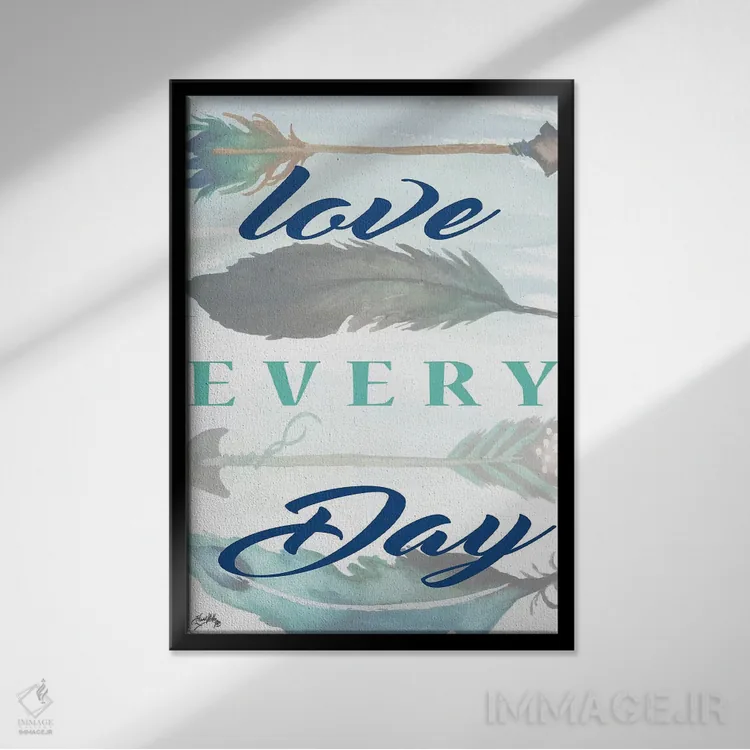 تابلو دکوراتیو الهام بخش شماره دو اثر الیزابت مدلی - نمای قابدار مشکی