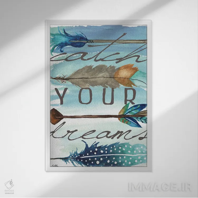 تابلو دکوراتیو رویاهایت را شکار کن اثر الیزابت مدلی - نمای قابدار سفید