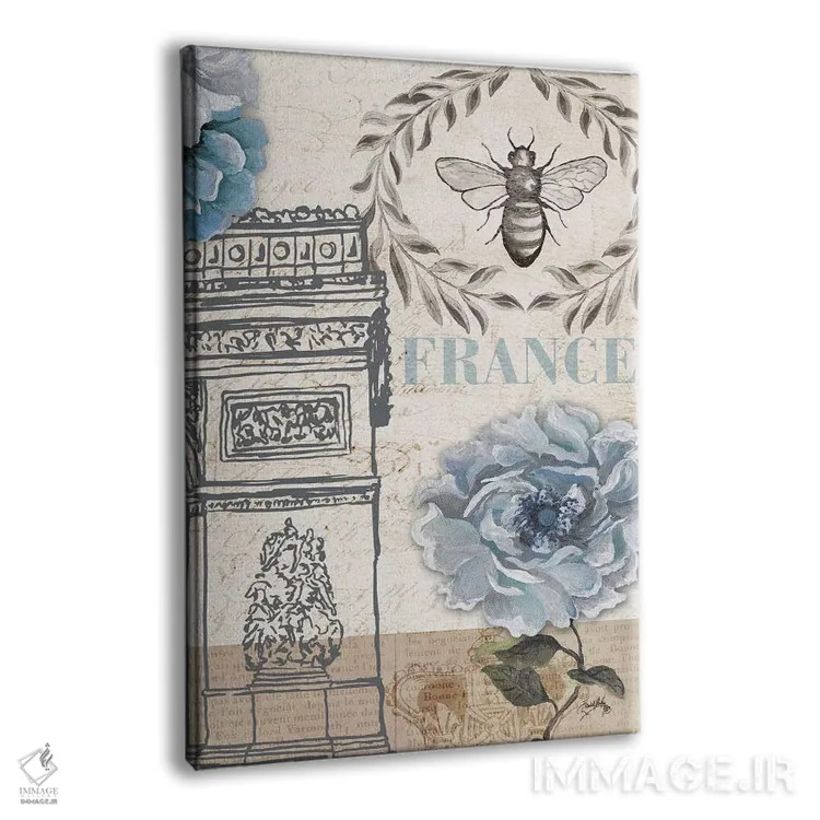 تابلو دکوراتیو زنبور پاریس دو اثر الیزابت مدلی - نمای پرسپکتیو محصول
