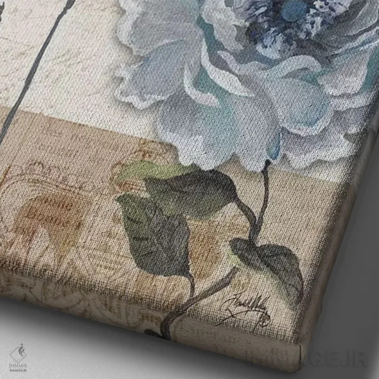 تابلو دکوراتیو زنبور پاریس دو اثر الیزابت مدلی - نمای نزدیک بافت بوم