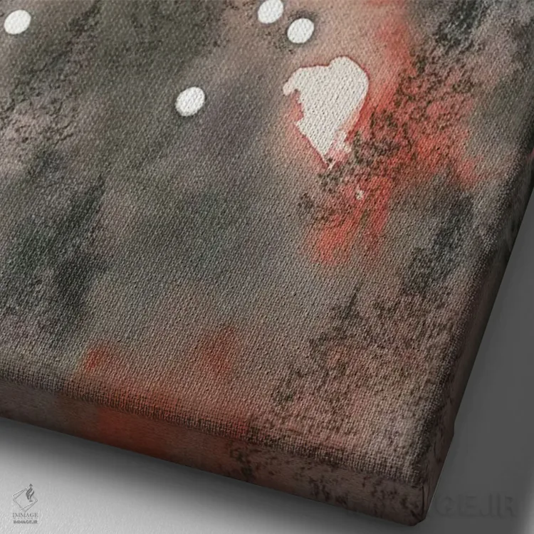 تابلو انتزاعی برج سنبله اثر امیلی ماگون - نمای نزدیک بافت بوم