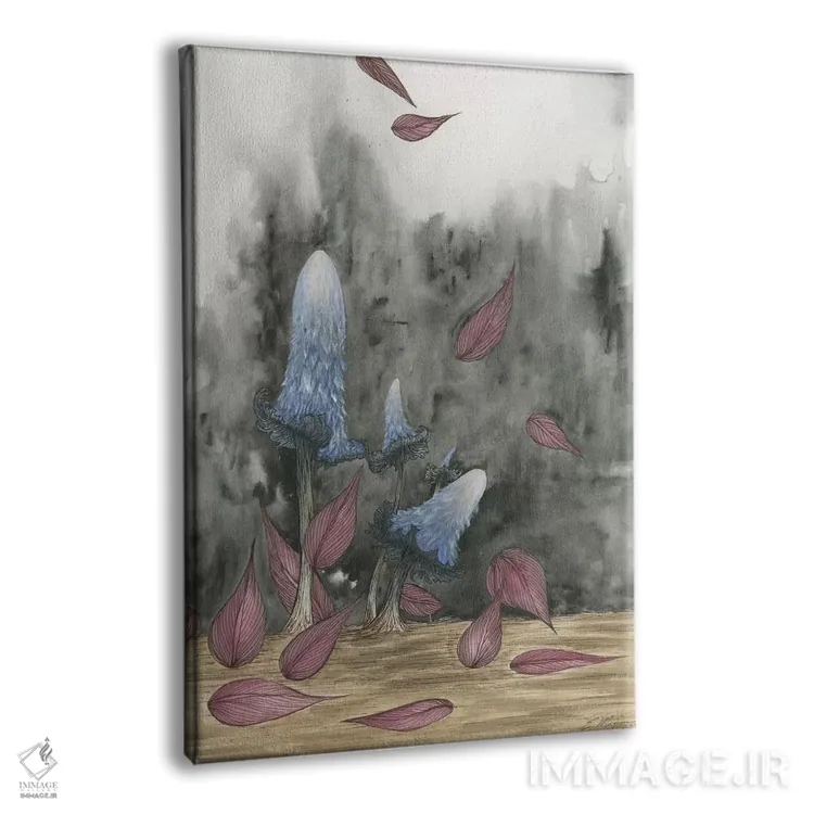 تابلو دکوراتیو قارچ های آبی دو اثر امیلی ماگون - نمای پرسپکتیو محصول