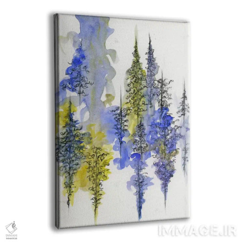 تابلو مینیمال درختان زغالی سه اثر امیلی ماگون - نمای پرسپکتیو محصول