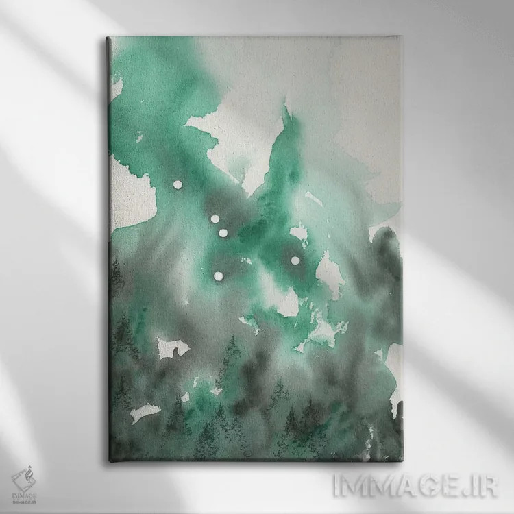 تابلو انتزاعی برج سرطان اثر امیلی ماگون - نمای روبهرو روی دیوار