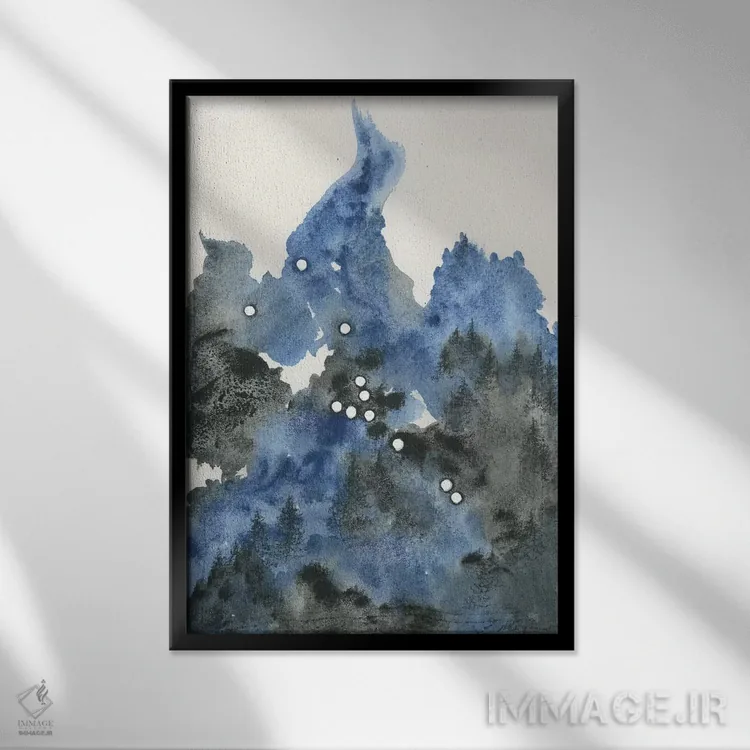 تابلو انتزاعی ثور اثر امیلی ماگون - نمای قابدار مشکی