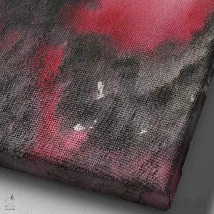 تابلو انتزاعی برج جدی اثر امیلی ماگون - نمای نزدیک بافت بوم