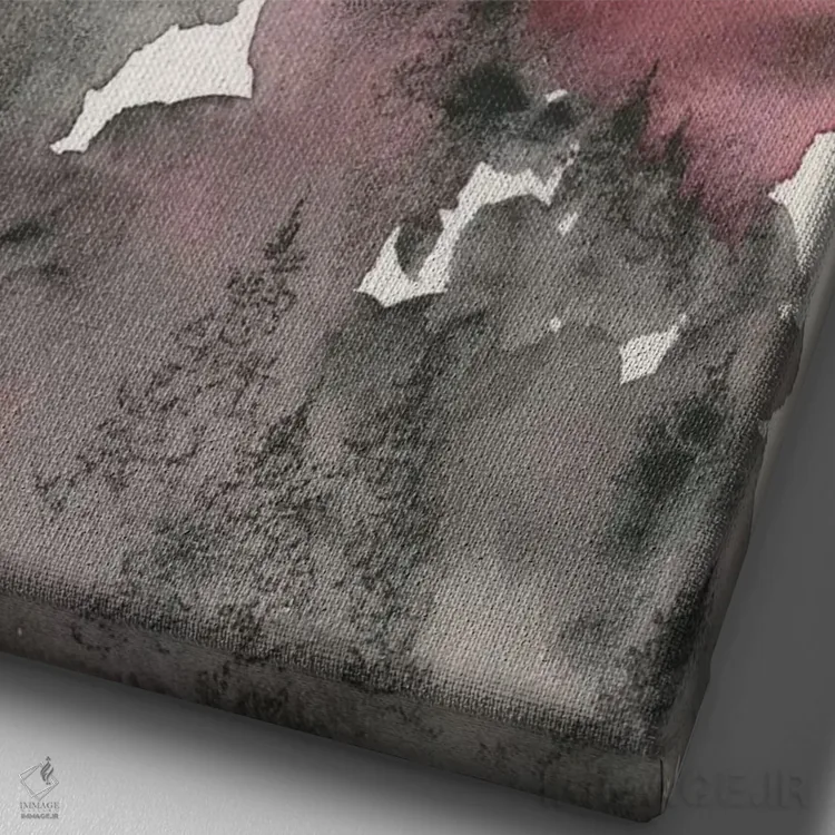 تابلو انتزاعی برج حمل اثر امیلی ماگون - نمای نزدیک بافت بوم