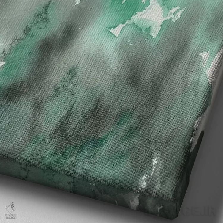 تابلو انتزاعی برج سرطان اثر امیلی ماگون - نمای نزدیک بافت بوم