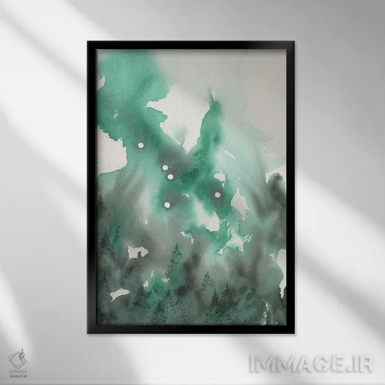 تابلو انتزاعی برج سرطان اثر امیلی ماگون - نمای قابدار مشکی