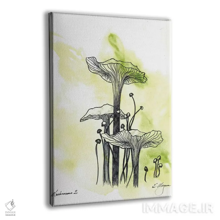 تابلو مدرن قارچ ها دو اثر امیلی ماگون - نمای پرسپکتیو محصول