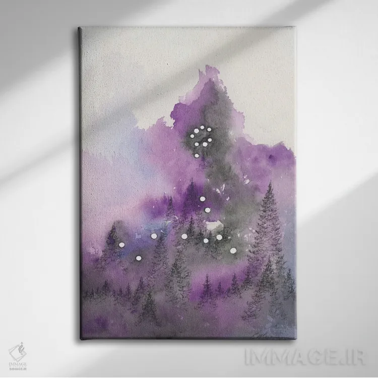 تابلو انتزاعی برج حوت اثر امیلی ماگون - نمای روبهرو روی دیوار