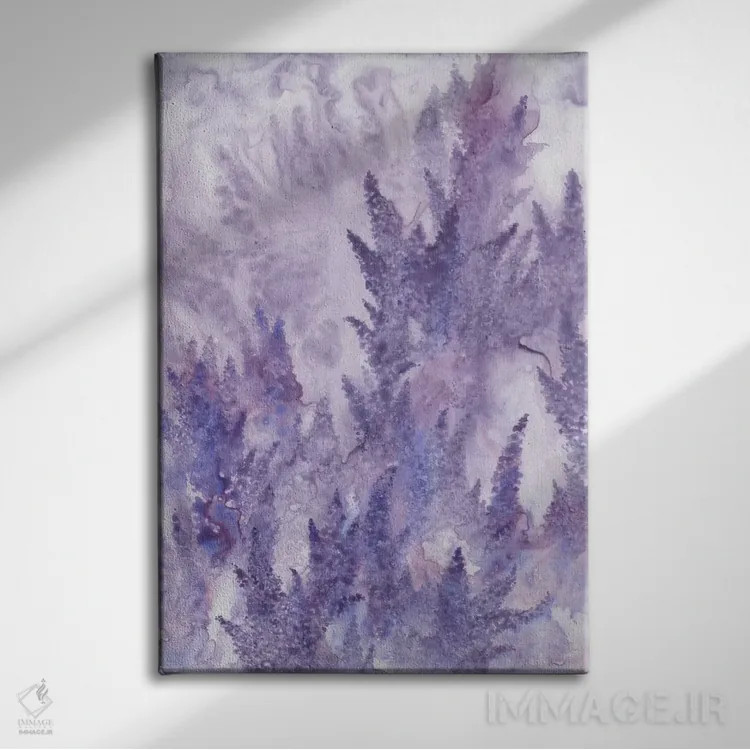 تابلو انتزاعی آبدار اثر امیلی ماگون - نمای روبهرو روی دیوار