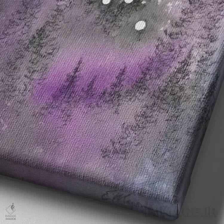 تابلو انتزاعی برج حوت اثر امیلی ماگون - نمای نزدیک بافت بوم