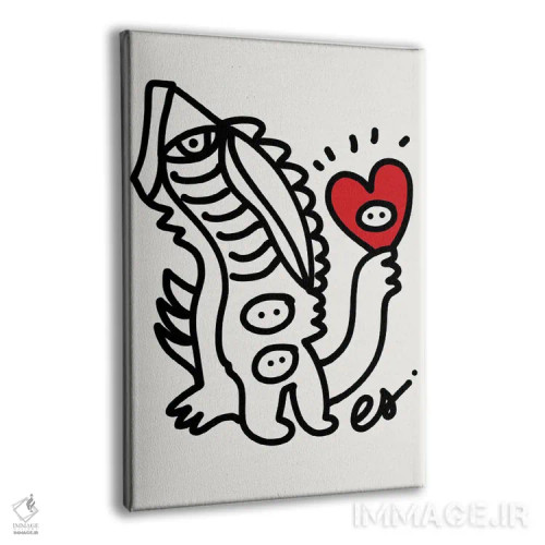 تابلو مینیمال گسترش عشق و هنر گرافیتی اثر امانوئل سیگنورینو - نمای پرسپکتیو محصول