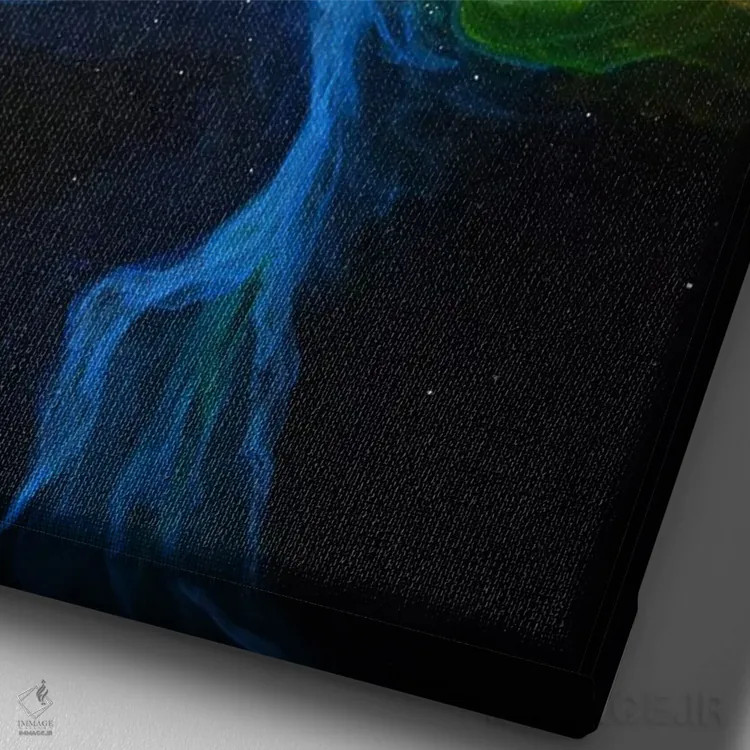 تابلو انتزاعی سحابی شش اثر امیلی ماگون - نمای نزدیک بافت بوم