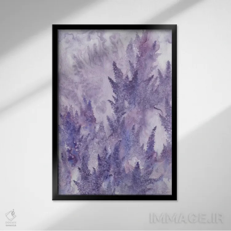 تابلو انتزاعی آبدار اثر امیلی ماگون - نمای قابدار مشکی