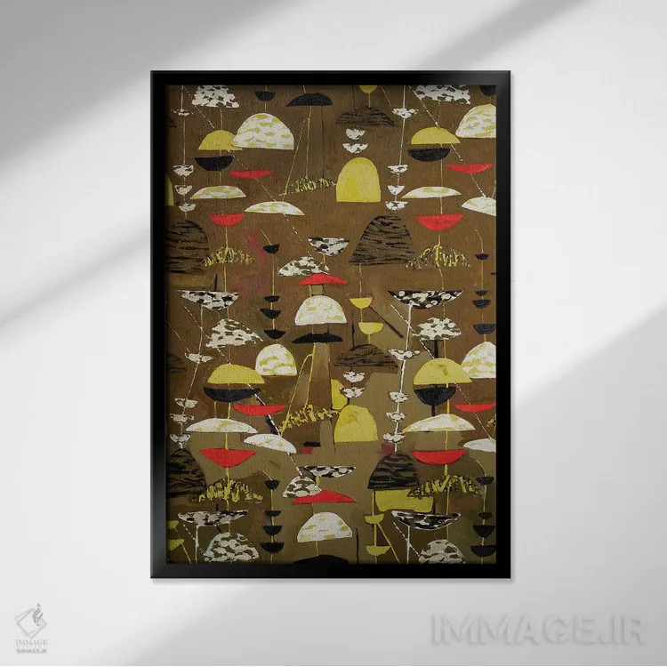 تابلو انتزاعی چیدمان تخته سنگ یک اثر ارین مک گی فرل - نمای قابدار مشکی