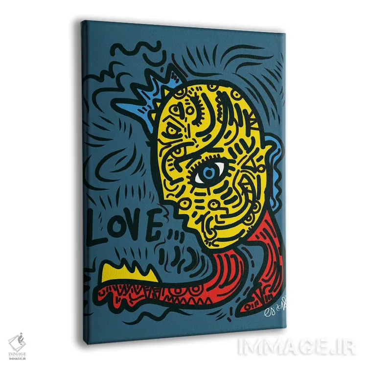 تابلو دکوراتیو گرافیتی عشق پانک اثر امانوئل سیگنورینو - نمای پرسپکتیو محصول