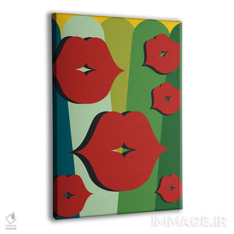تابلو دکوراتیو لب های قرمز خوشحال اثر امانوئل سیگنورینو - نمای پرسپکتیو محصول
