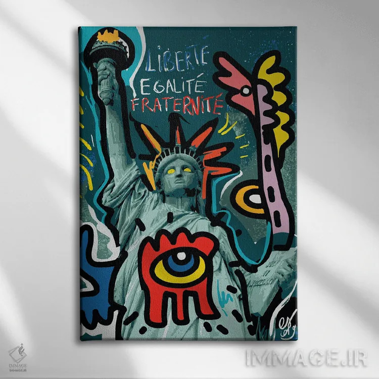 تابلو دکوراتیو آزادی، برابری، برادری اثر امانوئل سیگنورینو - نمای روبهرو روی دیوار