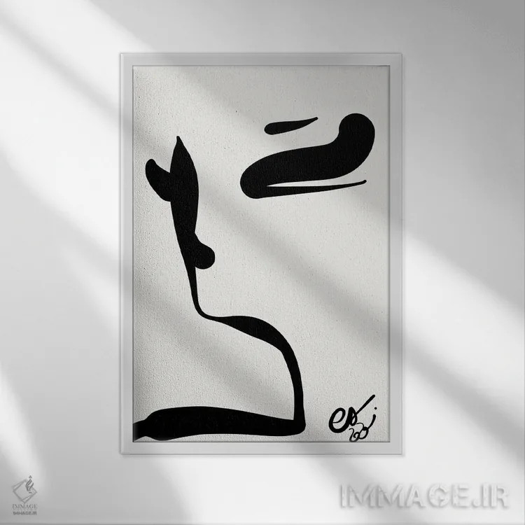 تابلو مینیمال هنر خطی کمینه اثر امانوئل سیگنورینو - نمای قابدار سفید