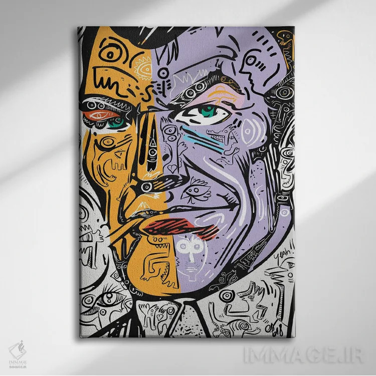 تابلو دکوراتیو قهرمان هنری پاپ کمیک خیابانی اثر امانوئل سیگنورینو - نمای روبهرو روی دیوار