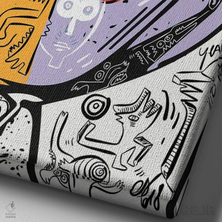 تابلو دکوراتیو قهرمان هنری پاپ کمیک خیابانی اثر امانوئل سیگنورینو - نمای نزدیک بافت بوم