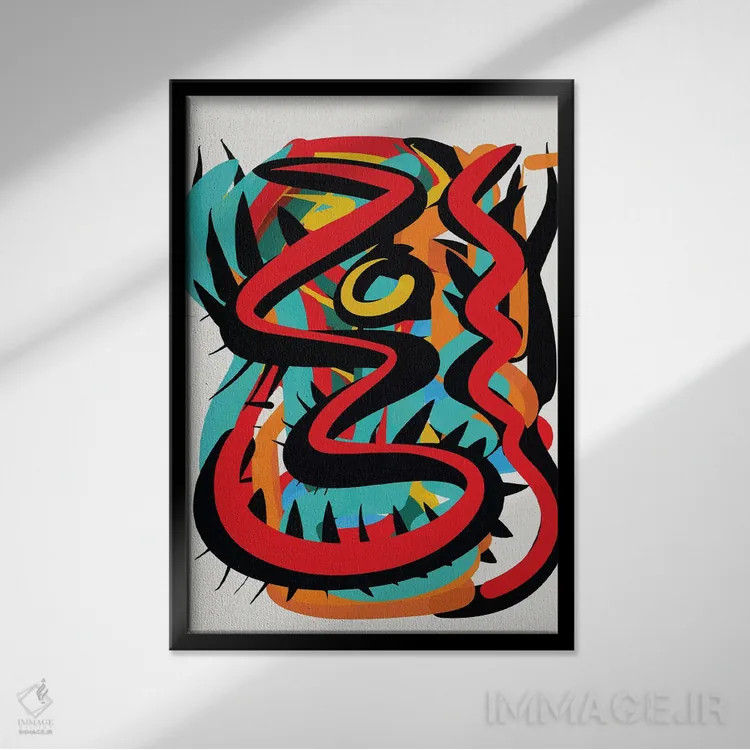 تابلو دکوراتیو انرژی اولیه هنر اثر امانوئل سیگنورینو - نمای قابدار مشکی