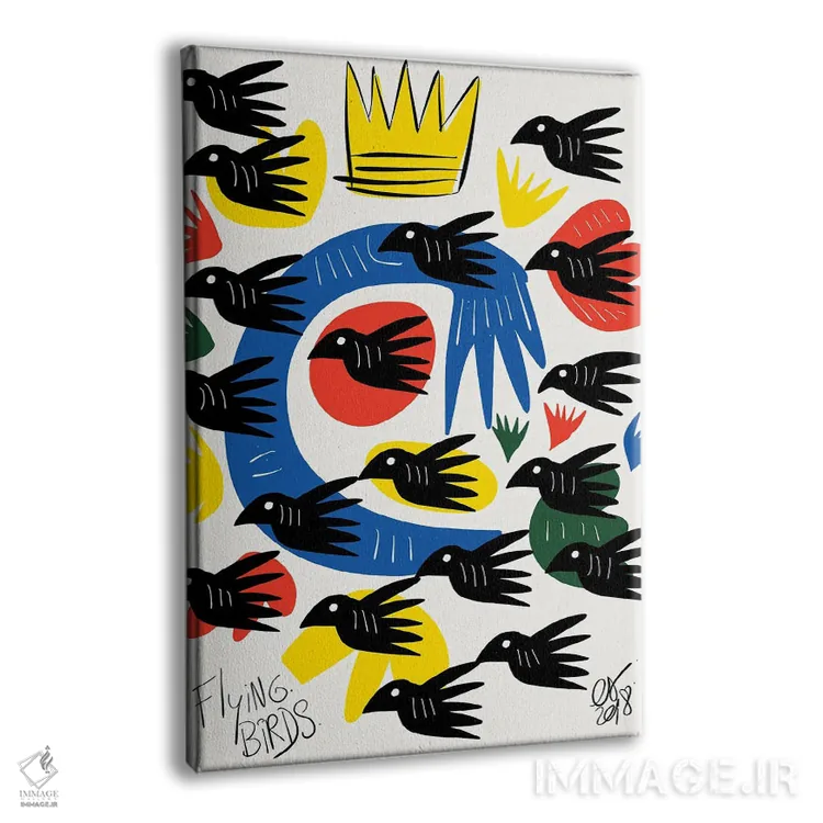 تابلو دکوراتیو پرنده های در حال پرواز اثر امانوئل سیگنورینو - نمای پرسپکتیو محصول