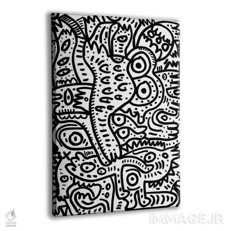 تابلو مینیمال هیولاهای تابستانی سیاه و سفید اثر امانوئل سیگنورینو - نمای پرسپکتیو محصول