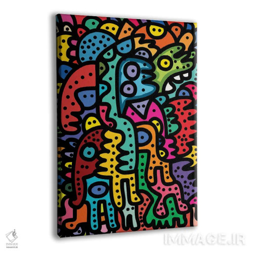 تابلو دکوراتیو موجودات پازلی اثر امانوئل سیگنورینو - نمای پرسپکتیو محصول